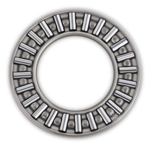 Four Piece AXK2035 Plus 2AS Needle Roller Thrust Bearings Set 20x35x2mm highlighting chrome steel and precision tolerance
