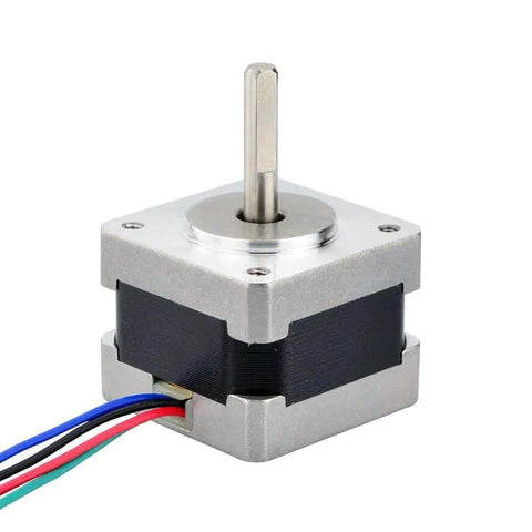 Nema 14 Stepper Motor 0.9deg(400 Steps/rev) 0.4A 11Ncm/15.6oz.in Bipolar 4-Wires silver metal with visible color-coded wires
