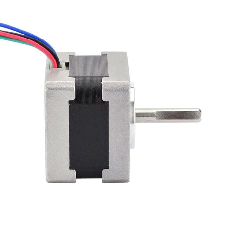 Side view of Nema 14 Stepper Motor 0.9deg(400 Steps/rev) 0.4A 11Ncm/15.6oz.in Bipolar 4-Wires showing shaft and wires