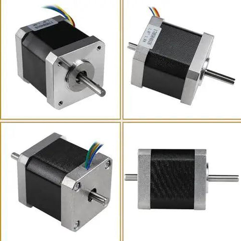 Nema 17 Stepper Motor 78 Oz In 1.8A Dual Shaft For 3D Printer Router 17HS8401B, showing dual shafts and compact design