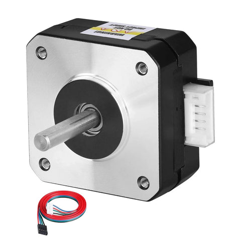 0.9° Nema 17 Stepper Motor 2 Phase High Torque 0.09Nm(12.75oz·in) Bipolar 0.4A 9.1Ω 42x21mm 4-Lead Shaft 17mm φ5mm 42 Stepper Motor Cable 1M shown