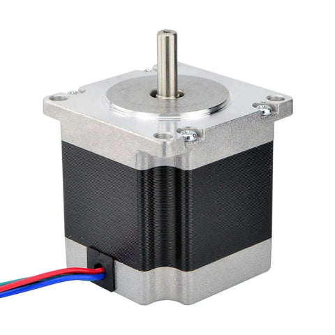 Image of a 3PCS Nema 23 CNC Stepper Motor 2.8A 1.24Nm/175.6oz.in 56mm Bipolar for Hobby CNC Kit with metal casing and wires.