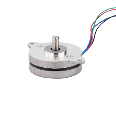 0.9deg Thin Nema 14 Stepper Motor Bipolar 0.5A 5Ncm(7.08oz.in) Φ36x12.5mm 4-Wires, side view with wiring visible
