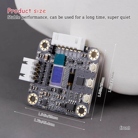 Front view of 1Set Ultra-Quiet Nema17 Closed-Loop Stepper Motor Driver with OLED Display High-Performance 32-bit ARM Processor