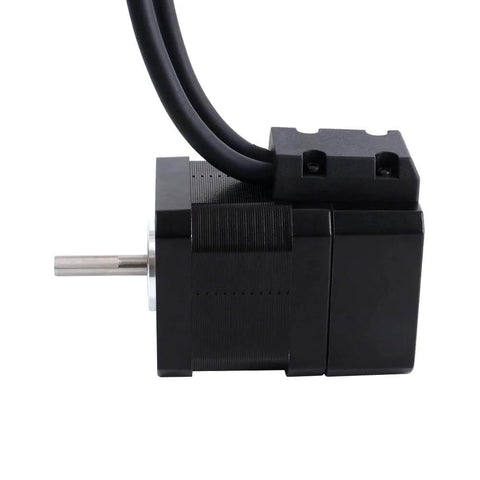Side view of Nema 17 Closed Loop Stepper Motor 42Ncm/59.48oz.in with Encoder 1000PPR(4000CPR), showing shaft and wiring connector.