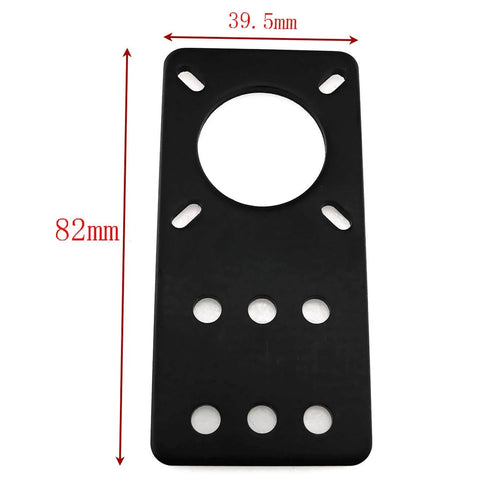 Nema 17 Stepper Motor Mount Flat Bracket Black Aluminum Alloy Mounting Plate for CNC 3D Printer with 82mm x 39.5mm dimensions