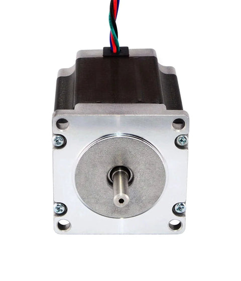 Front view of Nema 23 Stepper Motor 3.0A 269oz.in/1.9Nm 76mm Length Step Motor for CNC Mill Lathe Router, showing 6.35mm shaft.
