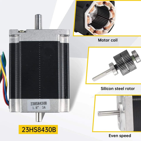 Nema23 Stepper Motor,270 oz.in,76mm,1.8 deg,3A,with 4 Lead Wires for 3D Printer/Robot/CNC Router Engraving Milling (3pcs Dual Shaft)