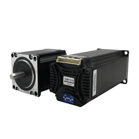 Front view of Nema 23 Stepper Motor Integrated Servo Step Motors with Encoder Driver System, showing shaft and housing