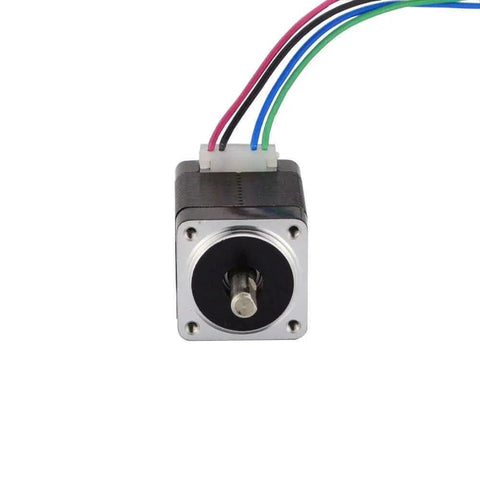 Front view of Nema 8 Bipolar Smallest Stepper Motor 1.6Ncm/2.3oz.in 1.8deg 28mm 0.2A 4 Leads with colored wires