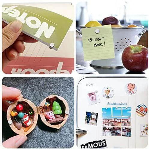 Rare Earth Neodymium Magnets 400 Pcs Set In 3 Sizes For Crafts DIY Fridges Whiteboards Cabinets Nickel Finish holding notes and photos
