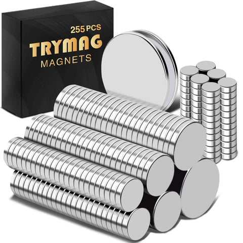 255 Pcs Rare Earth Neodymium Magnets Set In 6 Sizes For Crafts Whiteboards Refrigerators Home Office And School