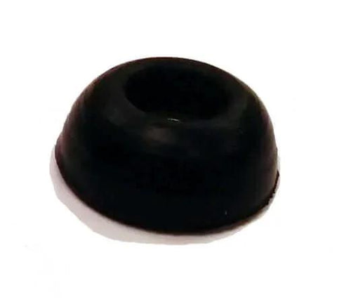 253W 15/16 Inch Neoprene Rubber Rounded Bumper With Embedded Yellow Chromated Steel Washer, ideal for vibration isolation.