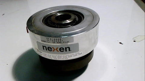 Front view of Nexen 910000 5H35P Pilot Mount Tooth Clutch, Air Engaged, metallic finish, used in conveyors and packaging systems.