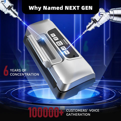 Next Gen vacuum sealer machine, silver body with black control panel and built-in cutter.
