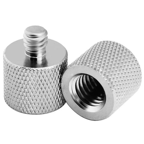 3/8 Inch Female To 1/4 Inch Male Thread Adapter For Camera Monitors Microphones Stands And Tripods Nickel Plated Brass Construction