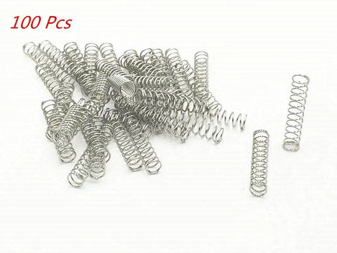 Metal Compression Spring 0.5Mm Wire Diameter 5Mm Outer Diameter 25Mm Length Silver Tone Nickel Plated 100 Pack For Small Mechanical Projects Do It Yourself Repairs