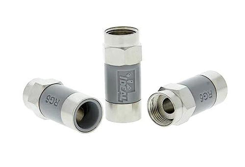 IDEAL 85-069 nickel push-on F-connectors, 4-pack, nickel finish