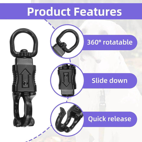 Product features of Set Of Five Nickel Plated 360 Degree Rotating Quick Release Clips For Outdoor Gear Heavy Duty Metal Snaps