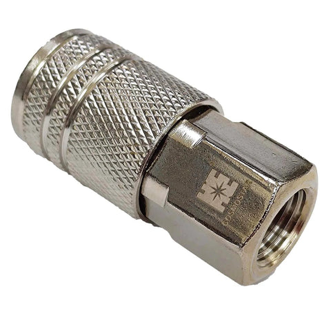 1/4 Inch Air Coupler Quick Connect CFNPT Style Nickel Plated Steel Industrial Pneumatic Coupler With 1/4 Inch Flow Size