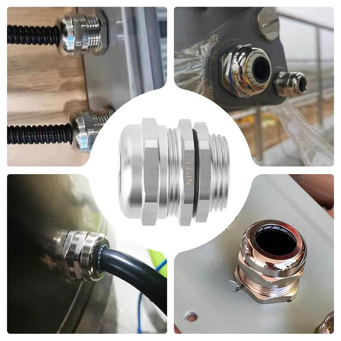 Nickel Plated Copper Cable Gland With One Inch NPT Thread Waterproof And Adjustable Protector For 18 To 25 Millimeter Cables