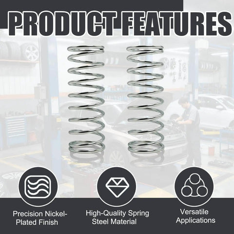 Two Pack Nickel Plated Compression Springs Made From Spring Steel 0.105 Gauge Wire Seven Eighths Inch Diameter 3 Inch Long