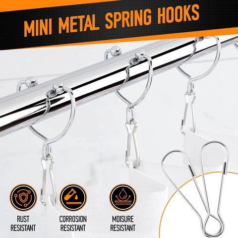 60 Pieces Nickel Plated Metal Spring Hook Buckles Snap Hanging Clips for Zippers Key Chains Plant Hangers and DIY Projects