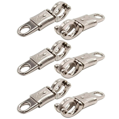 10 Pack Nickel Plated Quick Release Panic Snap With Fixed Eye For Get Back Whips Industrial Grade Paracord Carabiners Four Inch Length