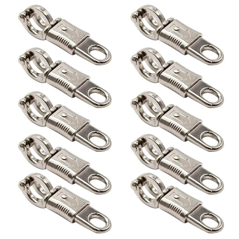 10 Pack Nickel Plated Quick Release Panic Snap With Fixed Eye For Get Back Whips Industrial Grade Paracord Carabiners Four Inch