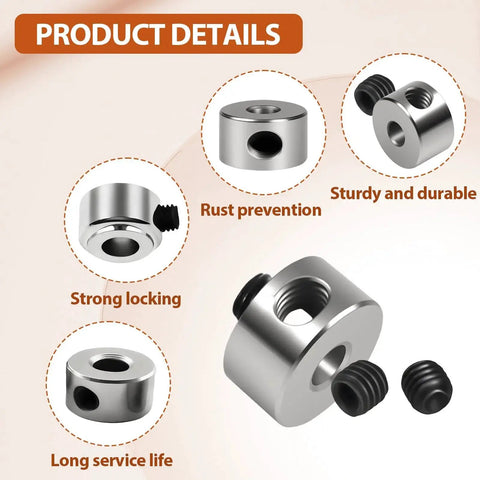 Set of Twelve Nickel Plated Shaft Collars with Hex Keys delivers secure clamping, precise shaft alignment, long service life, and rust prevention