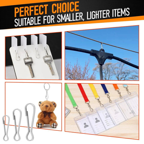 60 Pieces Nickel Plated Metal Spring Hook Buckles Snap Hanging Clips for Zippers Key Chains Plant Hangers and DIY Projects in Three Sizes 20mm 30mm and 40mm Durable Rust Resistant displayed with lightweight items