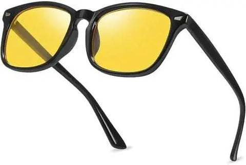 Side view of Night Vision Polarized Driving Glasses Fit Over For Men Women Anti Glare HD with yellow lenses.
