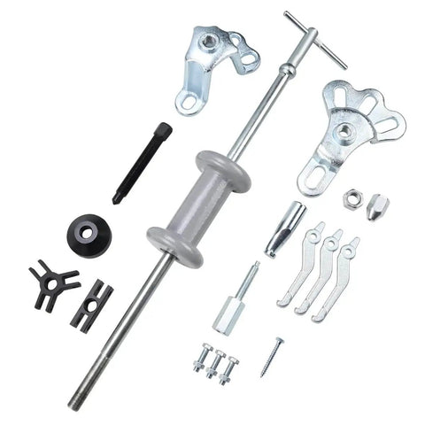 Nine Way Slide Hammer Puller Set For Front And Rear Axles Wheel Bearings Hubs And Gears with Jaws and Cross Blocks