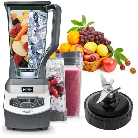Ninja blender with ice, fruits, smoothies, and blade; Six Pack 3.22 Inch Blender Gasket Replacement Set White O Ring For Ninja Blenders Easy Install 1100W 1500W Models BL660 BL770 BL740 BL780 QB3000 Nutri Ninja Compatibility.