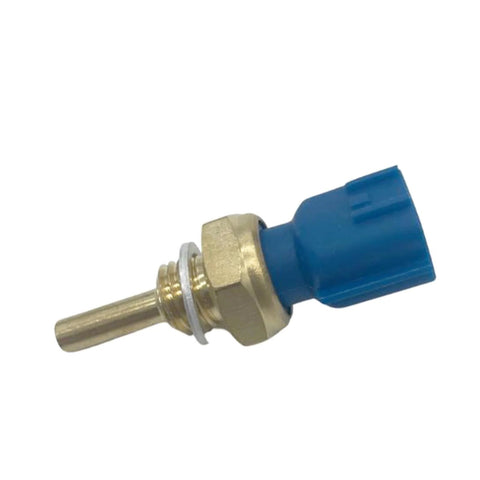 Engine coolant temperature sensor with brass stem and blue plastic connector, compatible with Nissan/Infiniti vehicles
