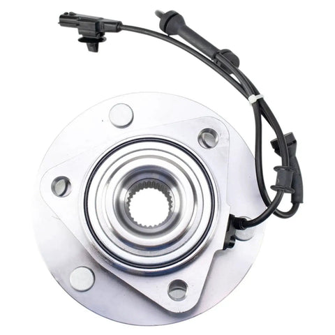 Front Wheel Bearing And Hub Assembly For 2017 Through 2023 Nissan Titan 4WD Direct Fit Replacement With Durable Built In ABS Tone Ring And Sealed Bearings For Smooth Operation And Long Lasting Performance, top view