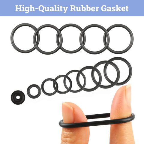 705 Piece O Ring Kit With 28 Metric Sizes, Premium Nitrile Black Rubber O Rings, oil and high temperature resistant, shown on fingers
