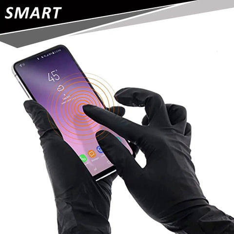 4 Mil Nitrile Gloves 100 Count Latex Free Powder Free Food Safe For Cooking used with touchscreen phone