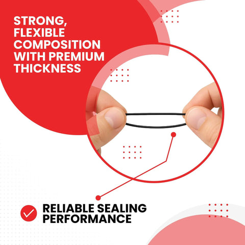 Close-up of hands stretching a nitrile rubber ring from the 400 Piece O Ring Kit With 25 Sizes For Automotive, Plumbing, And General Repairs.