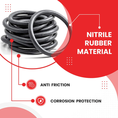 Close-up of 400 Piece O Ring Kit with 25 Sizes for Automotive, Plumbing, and General Repairs, Nitrile Rubber Seals, Anti-Friction, Corrosion-Resistant