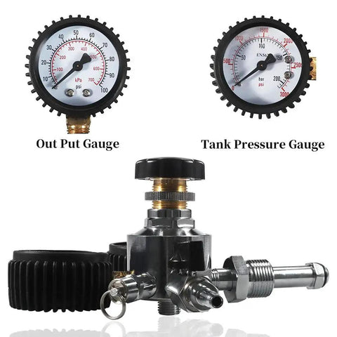 Nitrogen Beer Regulator CGA580 With Dual Gauge 0 To 100 PSI Delivery Pressure showing output and tank pressure gauges.