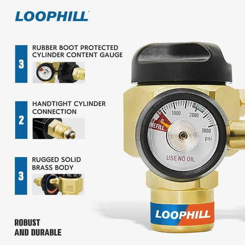 Nitrogen Purging Regulator VN 500 With 500 PSI Capacity And 4-Position Flow Control TST PRG BRZ OFF, brass body with gauge.