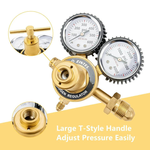 Nitrogen Regulator With 0 To 600 PSI Delivery Pressure CGA580 Inlet Connection And One Quarter Inch Male Flare Outlet Zistel