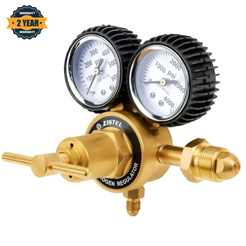 Nitrogen Regulator With 0 To 600 PSI Delivery Pressure CGA580 Inlet Connection And One Quarter Inch Male Flare Outlet For Tank Purging Inertization Pressure Tests Leakage Tests Brazing Soldering And Beer Brewing Zistel