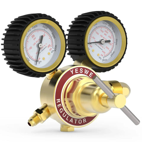 Nitrogen Regulator With Hose For HVAC Purging And Inertization, Adjustable 0 To 600 PSI Low Pressure And 0 To 4000 PSI High Pressure