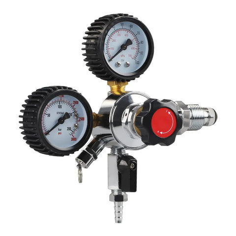 All In One Draft Beer Nitrogen Regulator With Dual Gauges For Keg Systems CGA 580 Compatible Chrome Plated Body