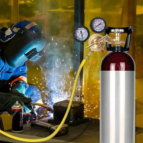 Nitrogen Regulator Kit With A 78.7 Inch Hose For Safe Tank Distance In Soldering And Welding Projects Dual Gauges 0 To 600 PSI Low Pressure
