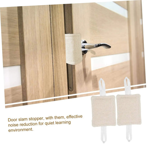 Three Piece Door Silencers No Drill Easy Install Cushions For Noise Reduction Door Slam Stoppers installed on handle