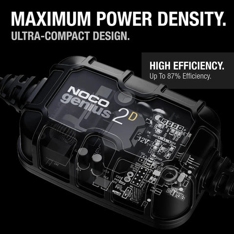 2A 12V Smart Onboard Battery Charger Maintainer Desulfator With Overcharge Protection And Temperature Compensation For Lead Acid Batteries AGM Gel SLA VRLA Direct Mount For Automotive Marine Applications, close-up of device design