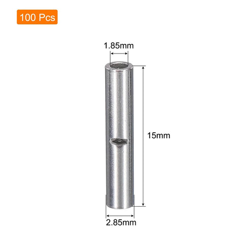 100 Pcs Non Insulated Butt Connectors 22 To 18 AWG Wire Connectors BN0.75 Bulk Pack Pro Grade Easy Crimp Ferrule Terminals